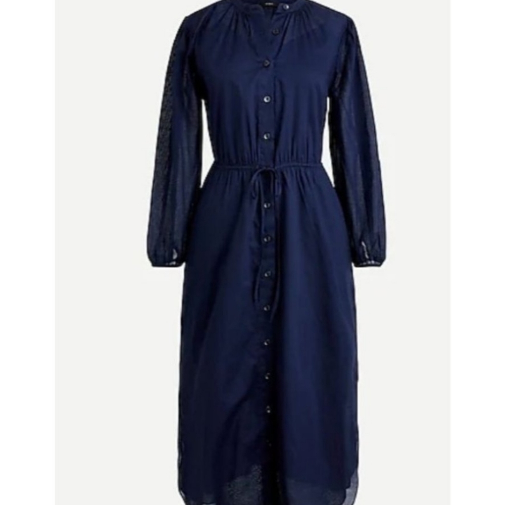 J.Crew Tie-waist cotton voile midi dress